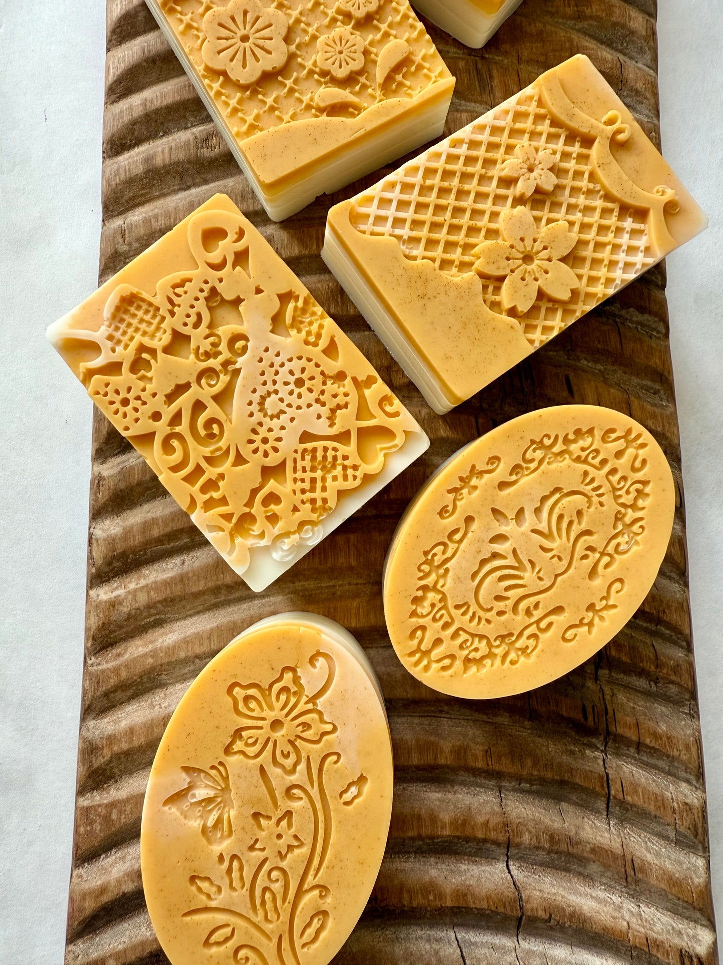 Golden Gardenia – Small Batch Shea Butter Soap | Floral-Cut Bars with Yellow Clay