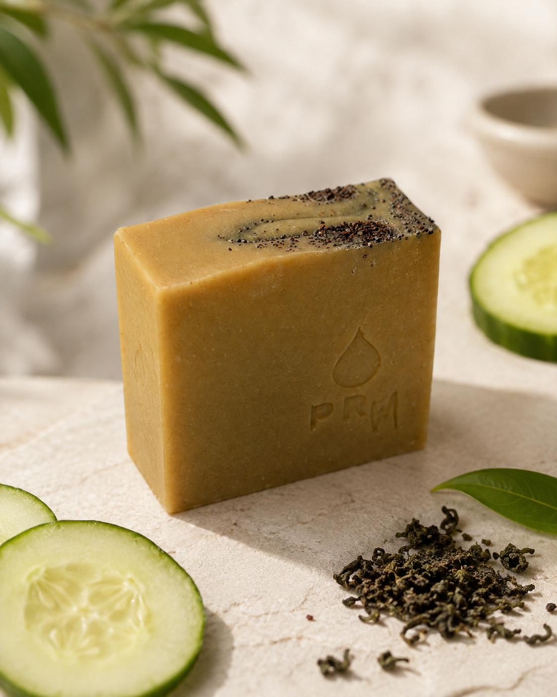 Green Tea + Cucumber | Small Batch Soap | Shea, Mango, Cocoa Butters
