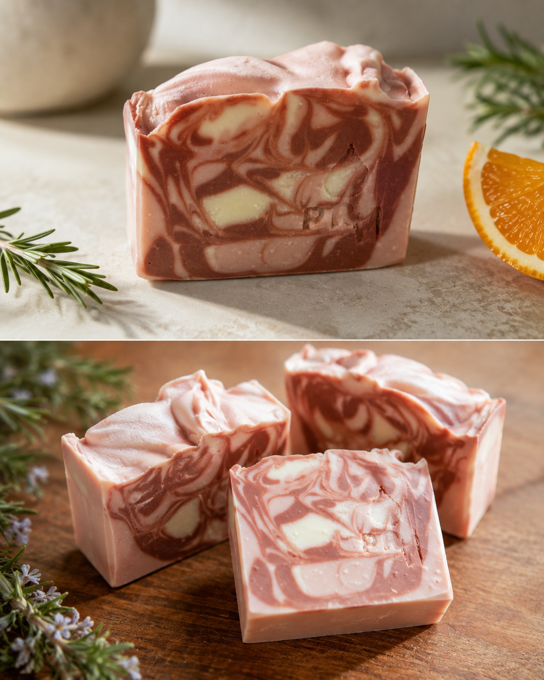 Rosemary + Orange | Small Batch Soap | Aloe + Clay