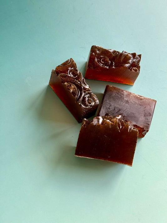 Midnight Rose – Small Batch Honey Soap | Dark Florals + Warm Resin Finish