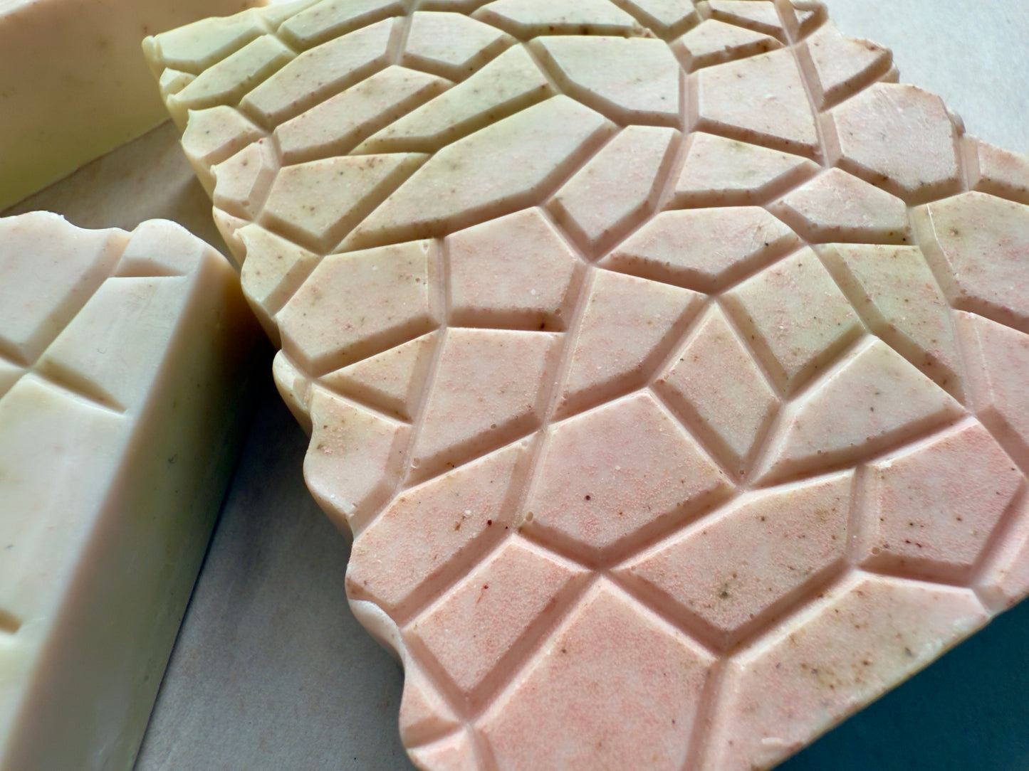 Split Banana – Small Batch Mango Butter Soap | Tropical Garden in Pink + Green