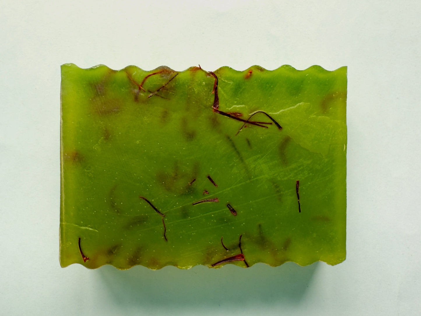 Saffron Twist – Small Batch Chamomile + Aloe Soap | Vibrant Citrus Layers + Real Saffron