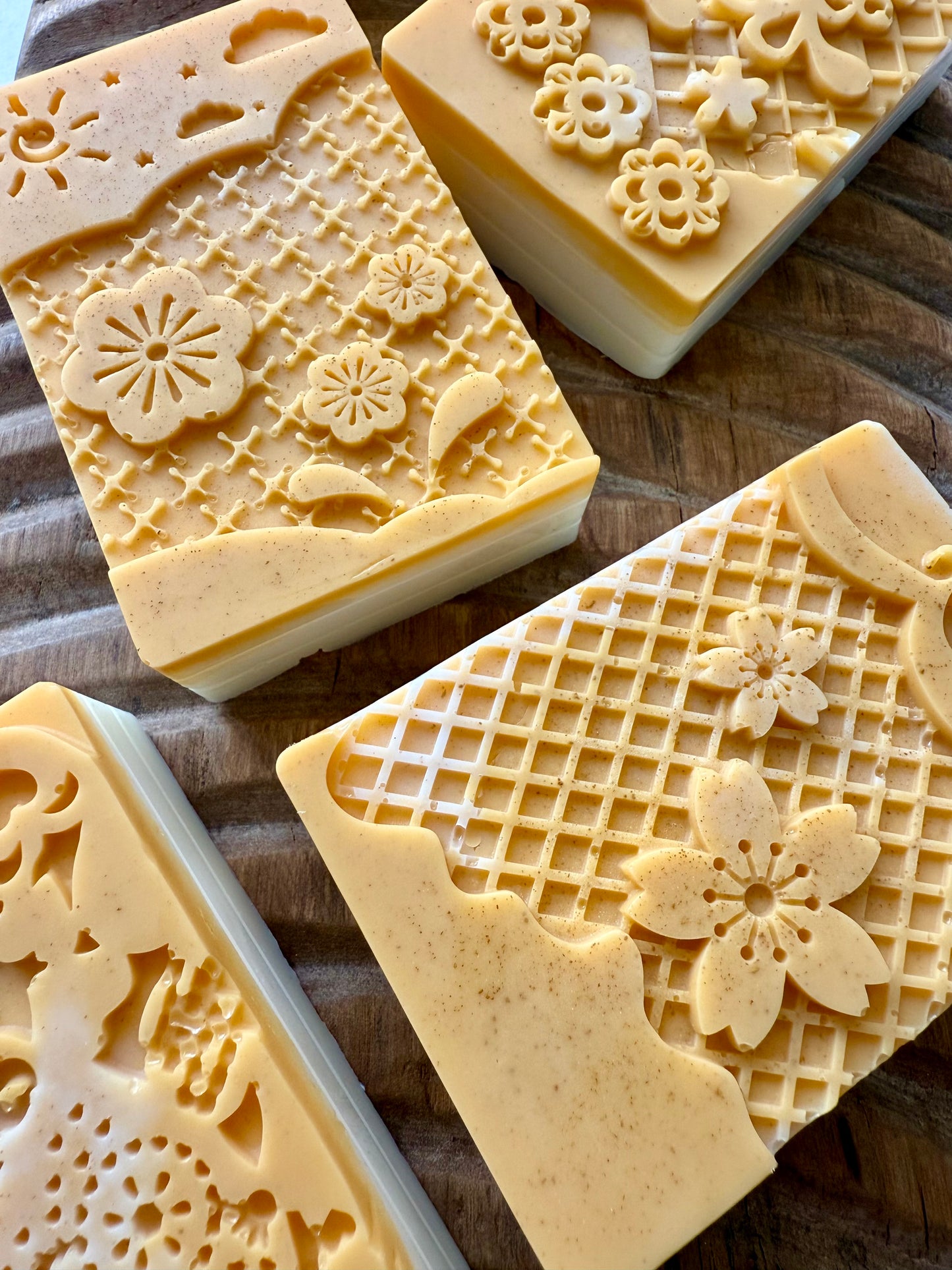Golden Gardenia – Small Batch Shea Butter Soap | Floral-Cut Bars with Yellow Clay