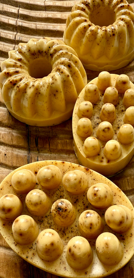 Buzz Roast – Small Batch Beef Tallow Soap | Coffee Massage Bars with Bee Pollen + Grounds