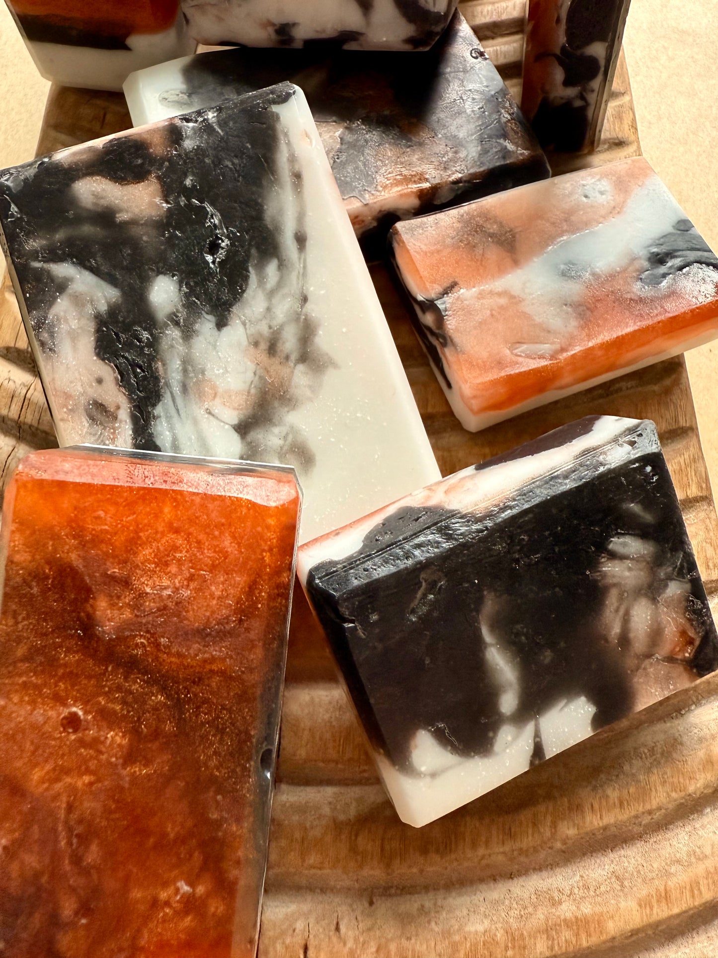 Better in Theory – Small Batch Glycerin Soap | Black, White + Copper Marbled Bar