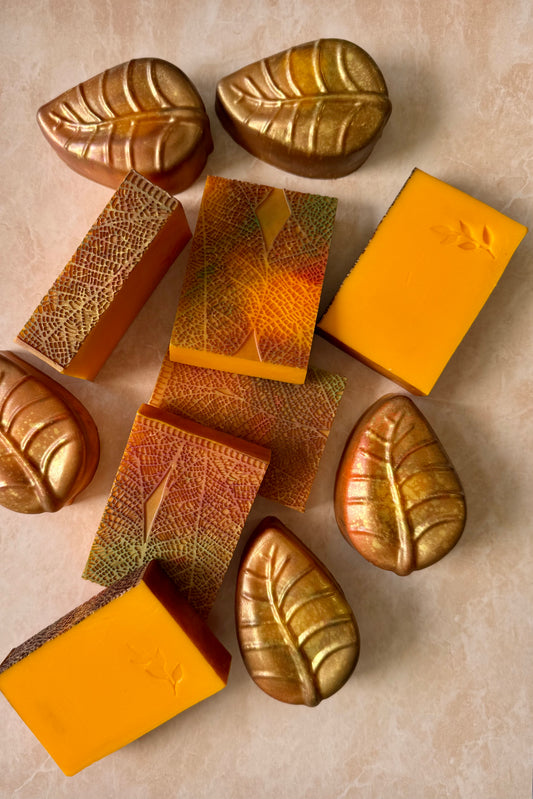 Cinnamon Liability – Small Batch Turmeric Soap | Pumpkin + Spiced Nut Leaf Bars