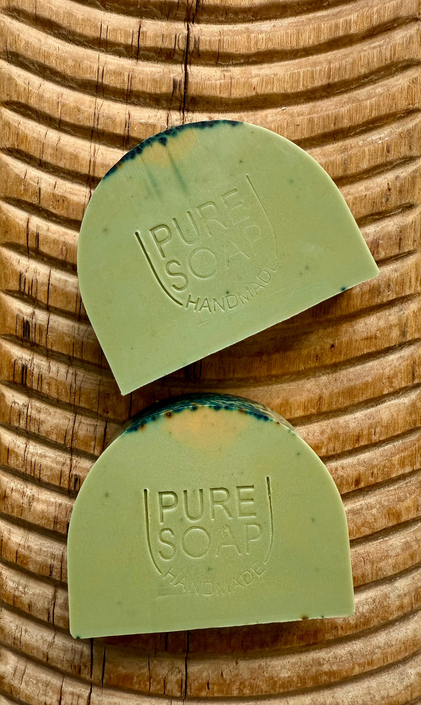 Watermark – Small Batch Tussah Silk Soap | Blue Matcha + Henna Swirl